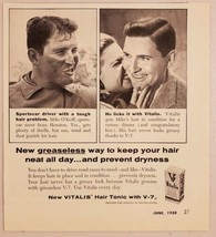 1958 Print Ad Vitalis Men&#39;s Hair Tonic Mike O&#39;Keiff Race Car Driver Houston,TX - £7.71 GBP