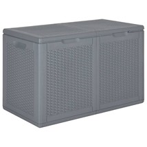 vidaXL Patio Storage Box Gray PP Rattan 47.6 gal - £118.00 GBP