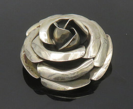 Jason Livingston Navajo 925 Silver - Vintage Rose Flower Brooch Pin - BP6991 - £114.31 GBP