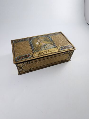 Vintage Whitman's Salmagundi Art Nouveau Mosaic Tin Candy Trinket Box - $22.28