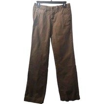 Ralph Lauren Women&#39;s Straight Leg Pants Size 2 Brown Cotton Flap Back Po... - $34.65