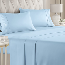 4 Piece Hotel Luxury Bed Sheets Extra Soft Deep Pockets Breathable &amp; Cooling NEW - £36.98 GBP