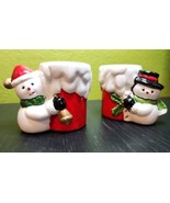 Vintage X-MAS Around The World Snowmen Votive Candle Holders Set Made in... - $47.49