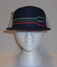 Hurley Highway Foam Trucker Men&#39;s Snapback Hat Cap OS Navy Blue White New - £17.22 GBP