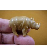 (tb-rhino-5) little tan rhino Rhinoceros Tagua NUT palm figurine Bali ca... - $49.08