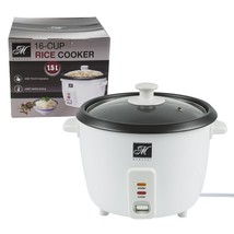 16-Cup Rice Cooker Or Food Wormer Steamer Electric Nonstick Easy To Use In White - £15.17 GBP