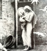 Isa&#39;s Dovecote Le Noel Christmas 1911 Antique Print French Spirituality DWT14A - £19.33 GBP