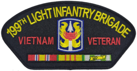 ARMY 199TH INFANTRY BRIGADE VIETNAM VETERAN  6&quot; EMBROIDERED MILITARY PATCH - $29.99