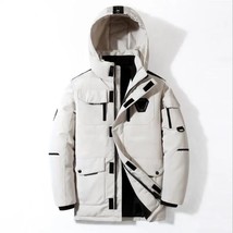 Unisex Big Men Women Down Jacket Goose Mid-length Plus Size 3XL Winter Jacket Wo - £59.49 GBP