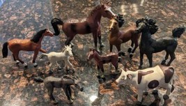 Lot of 7 Safari &amp; Other Brands Horse Figurines + 1 Cow - £23.49 GBP