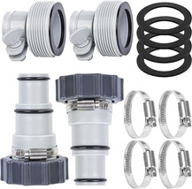 4 Pack Pool Hose Adapter with Clamp Washer 2 Types Conversion Connector Replacem - $37.39