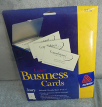 Avery 5376 Laser Business Cards 2 x 3 1/2 Ivory 250 Cards 10 Cards Per Sheet New - £8.23 GBP