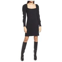 Charles Henry Ribbed Long Sleeve Sweater Dress in Black Size L - $52.25