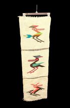 Wool Woven Wall Hanging Black White Rectangle Fringe - $46.50