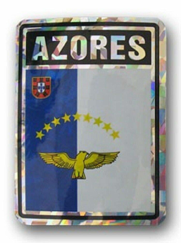 Azores Country Flag Reflective Decal Bumper Sticker - $2.88