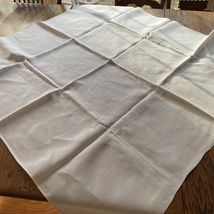 Vintage Hand Embroidered and Cutwork Table Square 34" x 35" - $11.39