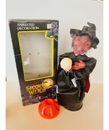 Halloween Spooky Witch Figure vtg Battery Operated box 15&quot; Skull Light S... - £96.97 GBP