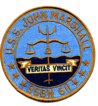 4&quot; Uss Navy SSBN-611 John Marshall Embroidered Patch - £23.58 GBP