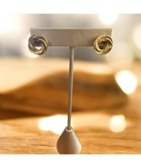 Vintage 80s Avon Golden Swirl Pierced Earrings Spiral Circles - $205.87 MXN