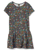 Baby Gap Girls Asymmetrical Floral Print Navy Blue Cotton Dress 18-24M - £11.95 GBP