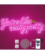  You're Like Really Pretty Neon Sign, 27.5" x 12" Pink LED Neon Signs fo... - $72.61