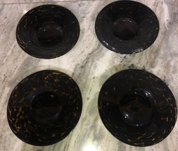World Famous Pier 1 Set of 4 Leopard Look Spotted Brown C Thru 8 1/4” Plates-NEW - £87.64 GBP