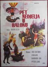 1962 Original Movie Poster Five Weeks in a Balloon Irwin Allen Jules Verne SCIFI - £24.43 GBP