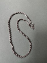 Estate Napier Signed Simple Silvertone Twist Chain Necklace – 15 inches ... - £8.88 GBP