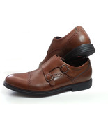 Rockport Men Size 8.5 Double Monk Brown Leather Shoes  - £50.68 GBP