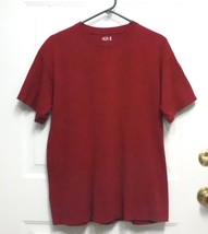 Fruit of the Loom Sz M Mens Solid Deep Red Short Sleeves Cotton Tee T Shirt EUC - £10.79 GBP