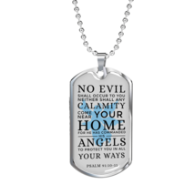 Guardian Angel Protects Always Stainless Steel or 18k Gold Dog Tag 24&quot; Chain - £38.16 GBP+