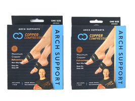 Copper Compression Arch Support Bands, 2 Pairs, Orthopedic Foot Problem ... - $23.27