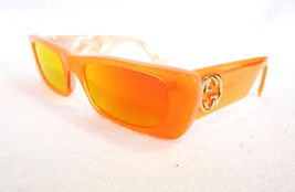 GUCCI Women&#39;s Sunglasses GG0516S 005 Orange Reatangle 52-20-145 ITALY - New - £315.74 GBP