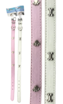 Pack of 2 Embellished Faux Leather Dog Collars - Adjustable Dog Collars 17&quot; - £6.86 GBP+