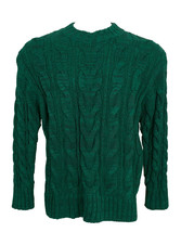 NEW Kiton Sweater!  Large  e 52  Mix of Darker &amp; Lighter Green  Heavy Cable Knit - £330.26 GBP