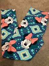 New Lu La Roe Tc Tall Curvy Disney Minnie Mouse Leggings Dots Aztec Blue Teal - £20.53 GBP