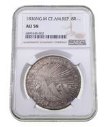 1836NG M Central American Republic 8 Reales NGC AU-58 High Grade - €2.176,45 EUR