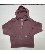 Carhartt Clarksburg Hoodie Sweatshirt Womens Small Relaxed Maroon 1/4 Zi... - $564.24 MXN