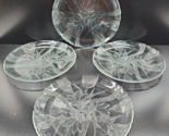 4 Arcoroc Canterbury Dinner Plate Set Clear Floral Emboss Etch Dishes Fr... - $46.40