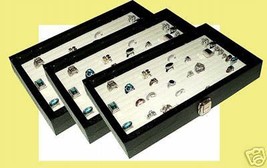 3 Jewelry 144 Rings Each Box Ring Case Insert Organizer - £56.79 GBP