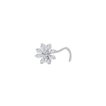 20G Nose Stud Screw Shape Nose Ring Cubic Zircon Butterfly Nose Piercing Ring St - £9.47 GBP