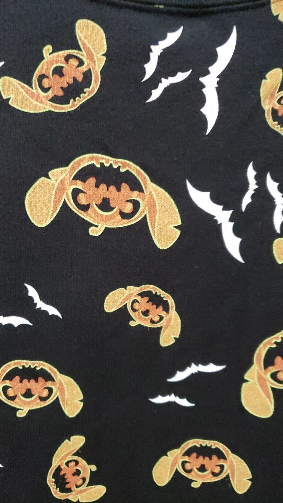 Disney Stitch Juniors Pumpkin Bats Halloween Sweatshirt, Black Size L(11-13) Item image 2