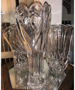 3 Crystal Vases Saint George DePlomo &amp; Gorham 6-6.5 &amp; 8&quot; - £31.32 GBP