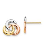 Kid&#39;s 14K Tri Color Gold Circle Post Earrings - $253.27 CAD