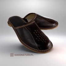 Men&#39;s  leather  slippers PS12\High-quality Handmade Home Shoes\Comfortable  - £28.67 GBP