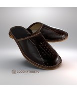 Men&#39;s  leather  slippers PS12\High-quality Handmade Home Shoes\Comfortable  - £22.80 GBP
