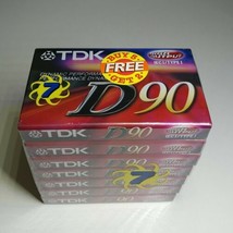 TDK D90 Cassette Tape High Output IECI Type I Sealed Pack of 7 General P... - $26.32