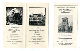 1930s Plymouth Massachusetts Brochures 1st Church Antiquarian Harlow Old... - $17.82