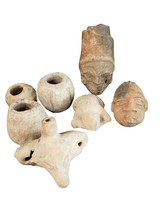 Pre Columbian Pottery Lot Effigy  Figural Whistle head Aztec Incan Native Americ - £129.05 GBP