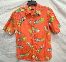 Ocean Current Orange with Pineapples Tropical Short Sleeve Shirt Large - $285.10 MXN